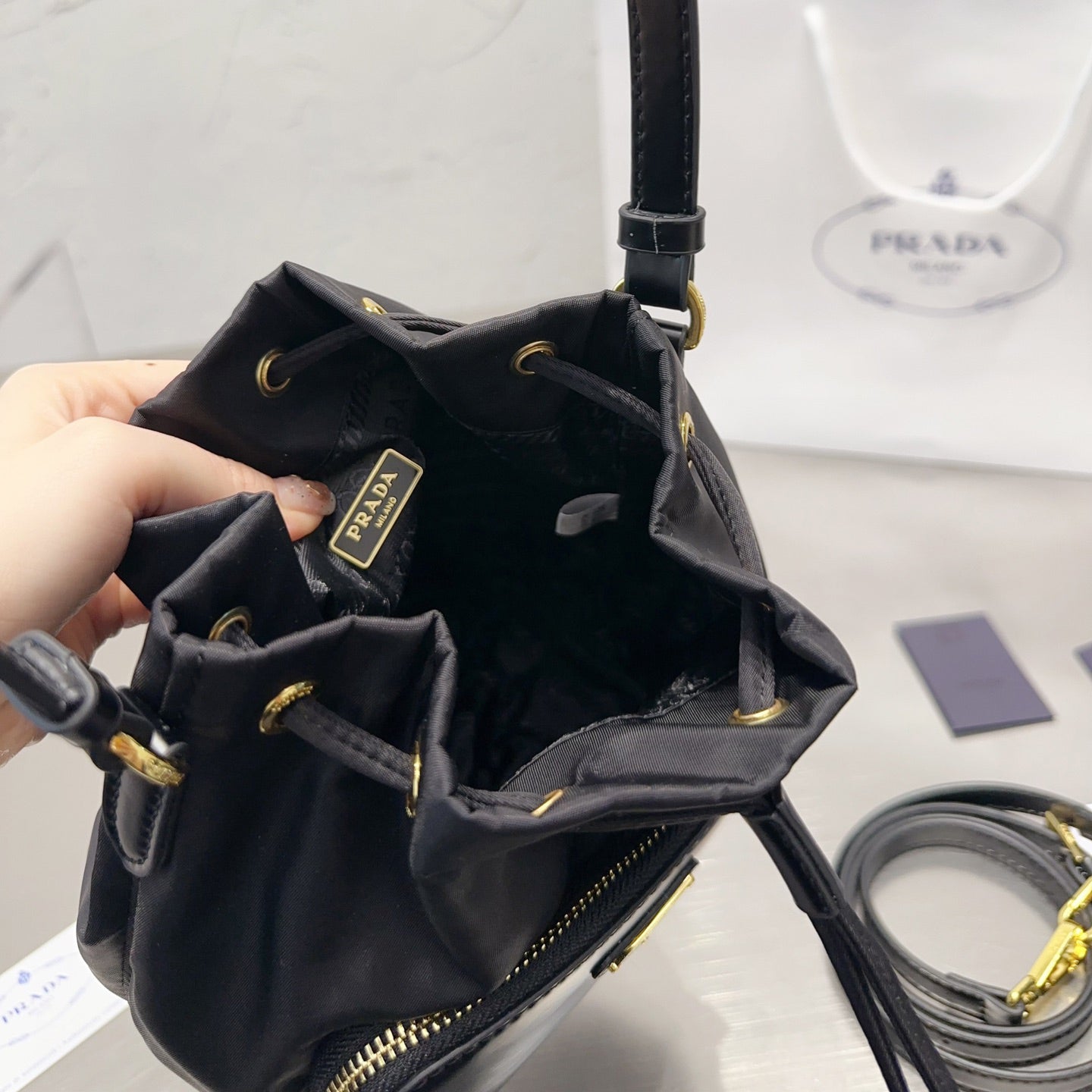 Duet Re-Nylon bucket bag