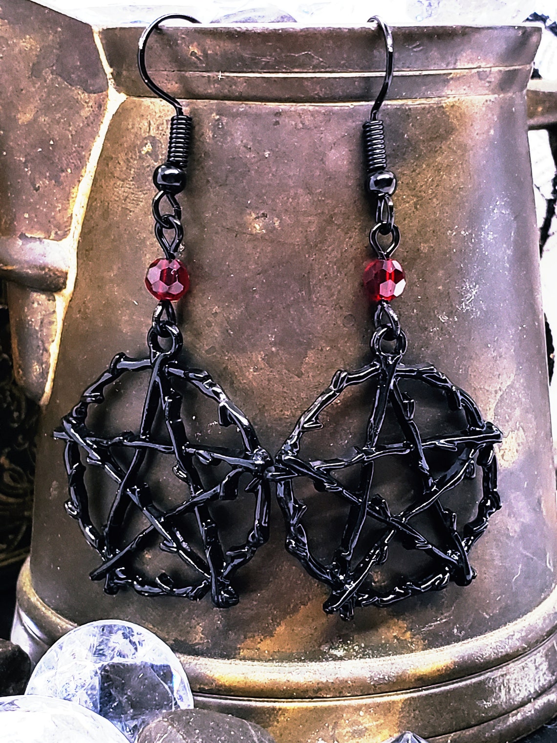 Gothic Pentagram Earrings