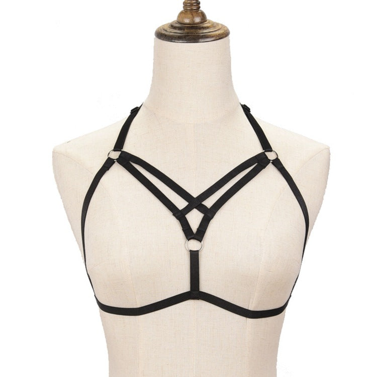 Deep-V Ribbon Harness Bra