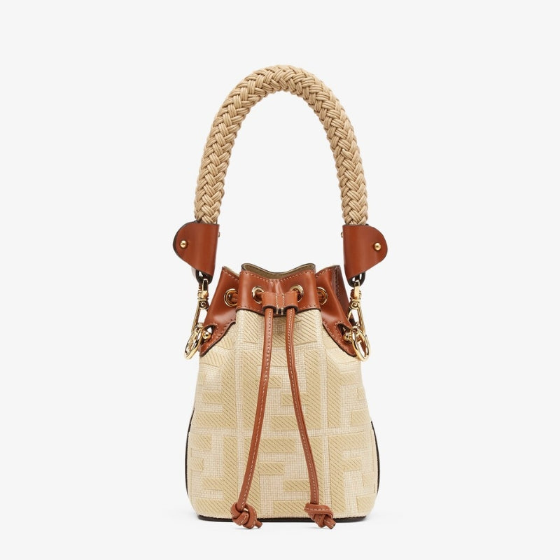 Natural straw mini-bag