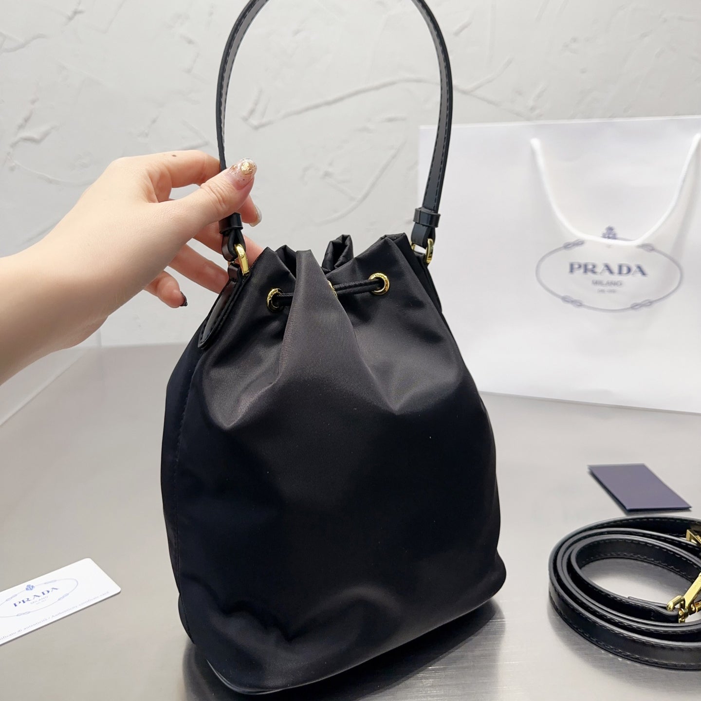 Duet Re-Nylon bucket bag