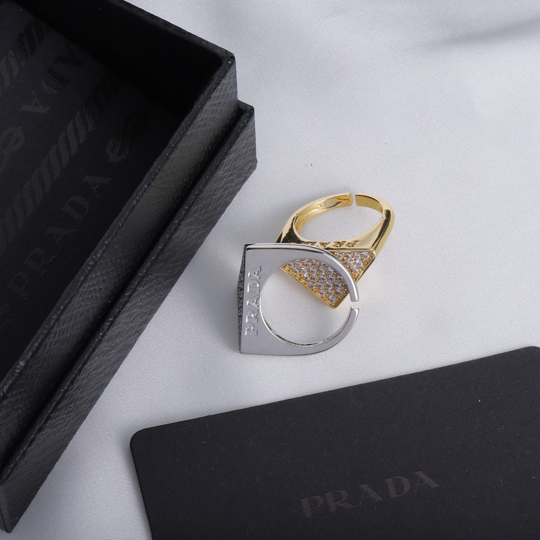 Fashion Diamond Triangle Open Ring