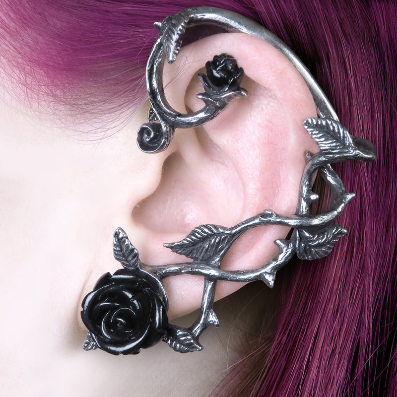 Black Rose Ear Wrap