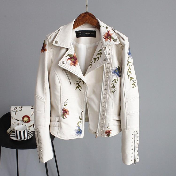 Women's Floral Leather Jacket