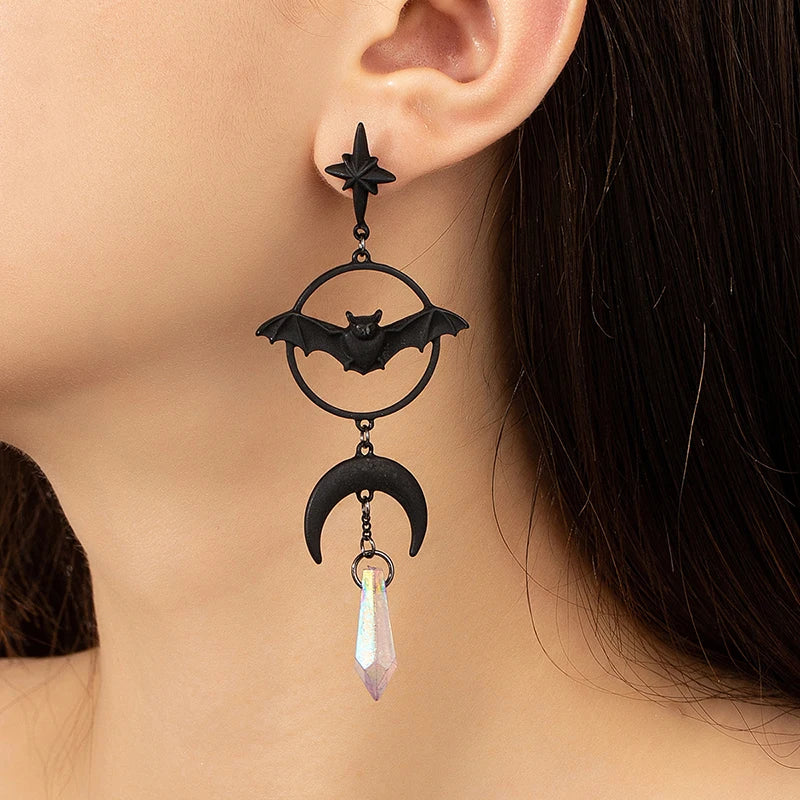 Black Bat Earrings