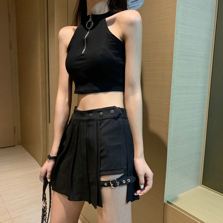 Mini Skirt with Leg Straps