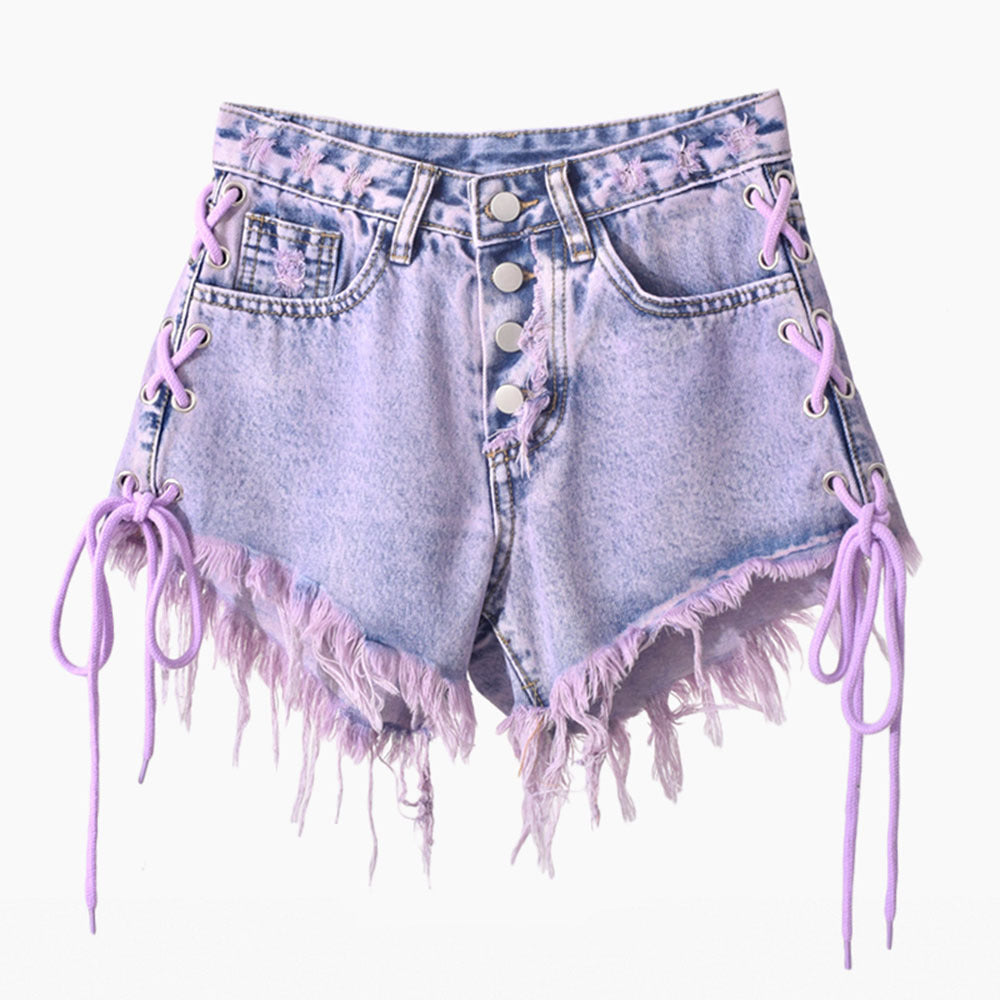 Ripped Denim Shorts