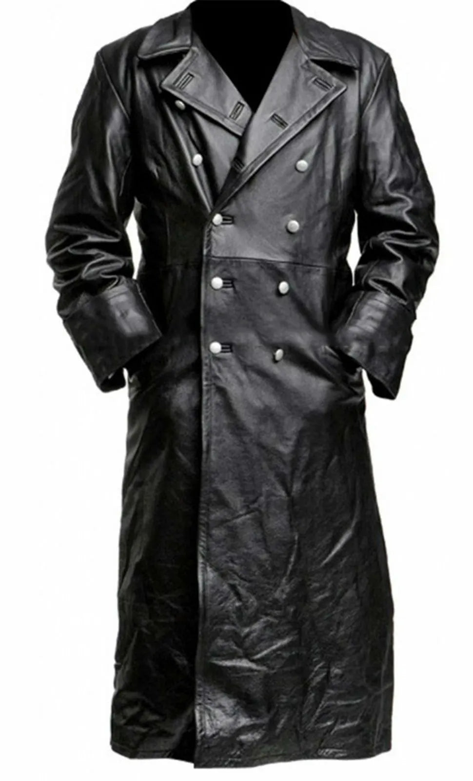 Men's Leather Trench Coat