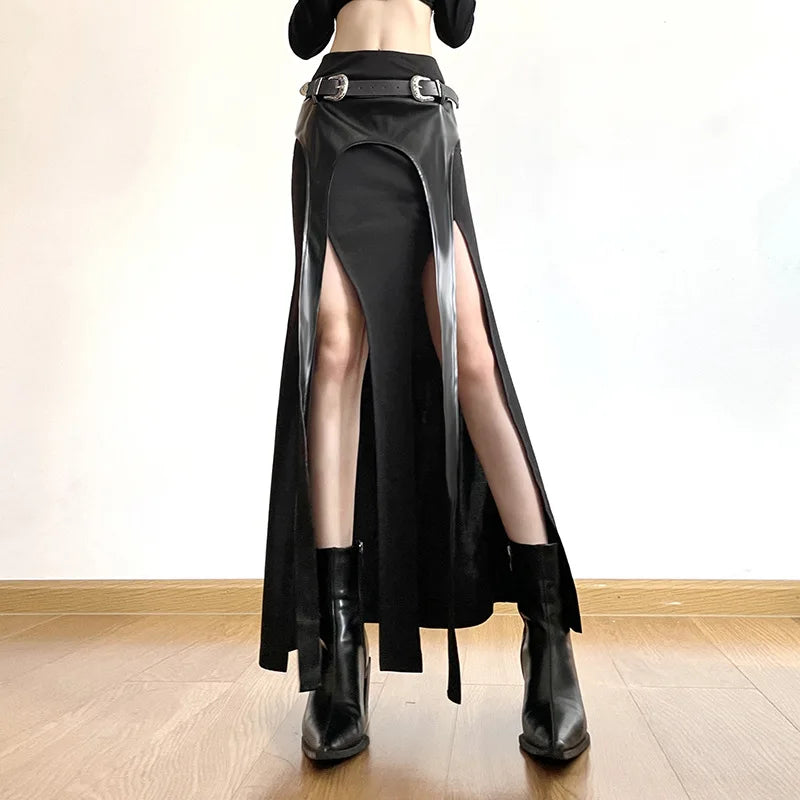 Leather Long Skirt