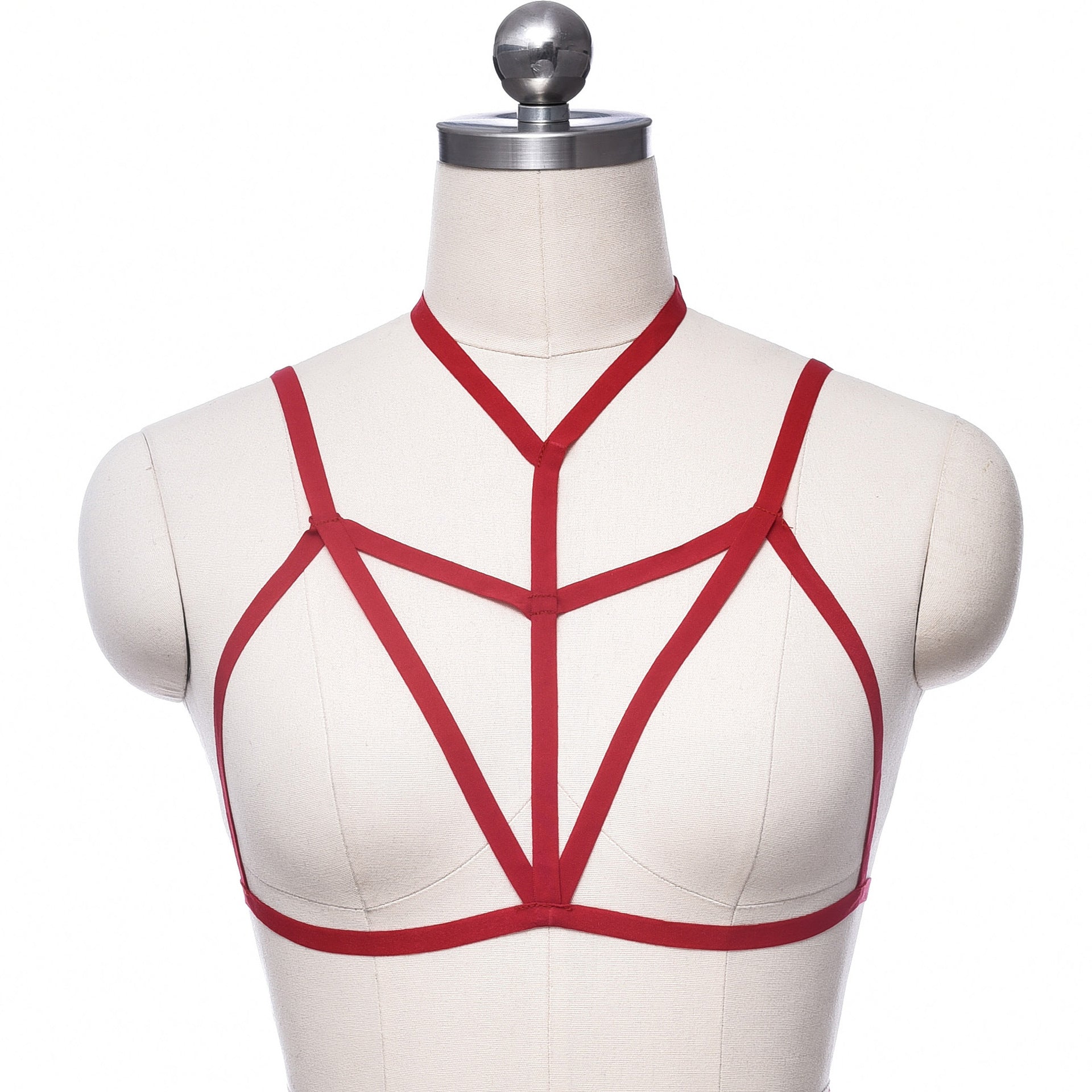 Geometric Cage Harness Bra