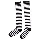 BLACK & WHITE STRIPED SOCKS