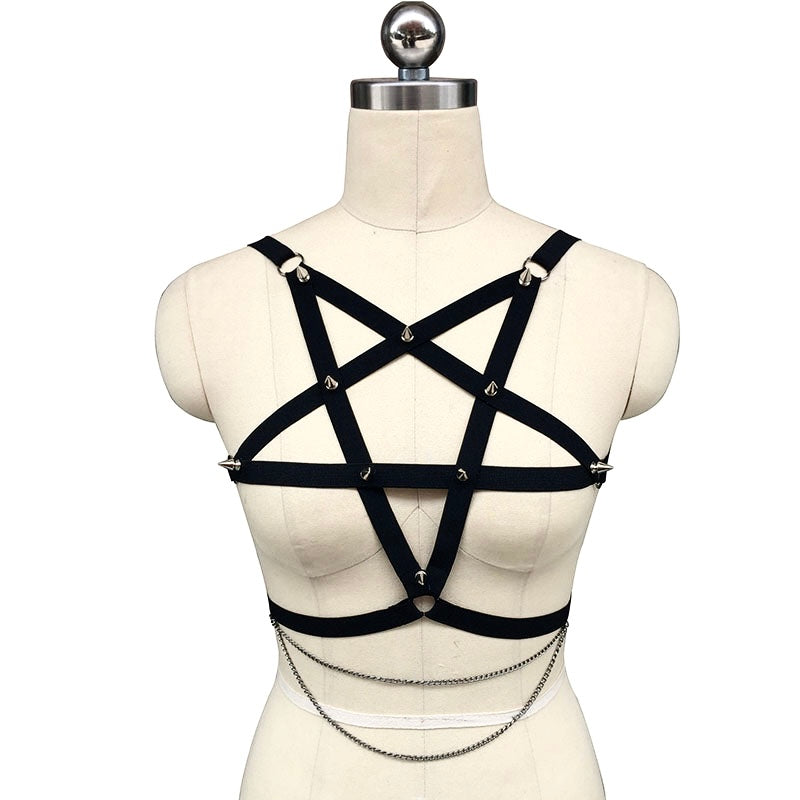 Pentagram Spiked Harness