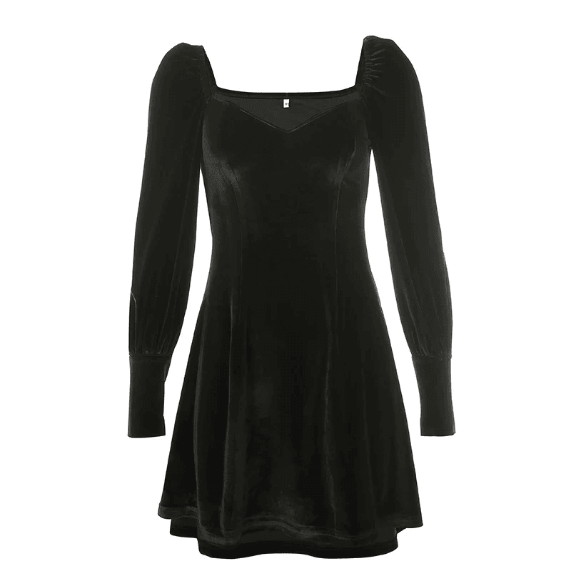 LONG SLEEVE VELVET DRESS