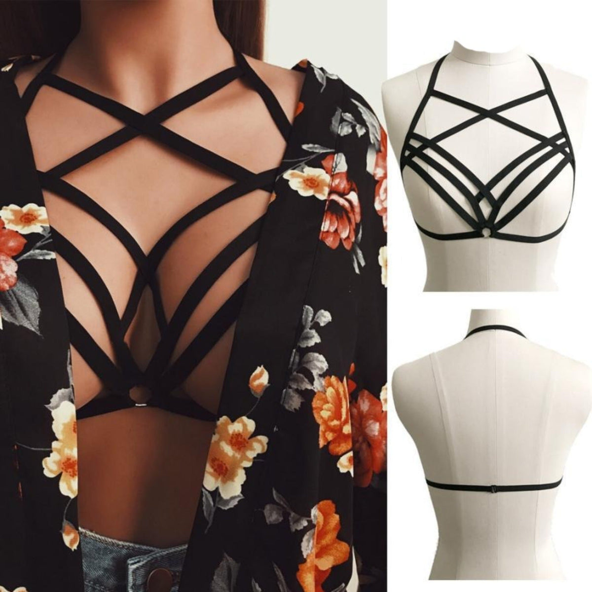 Cross Cage Harness Bra