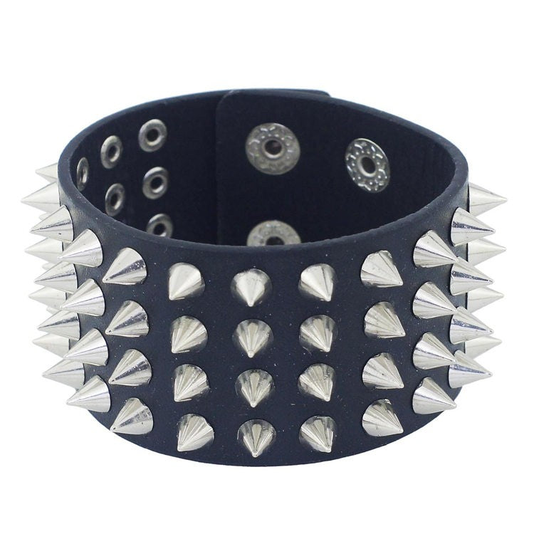 Four Row Spiked Metal Cuff